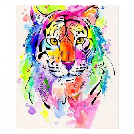 Coloured and vibrant tiger