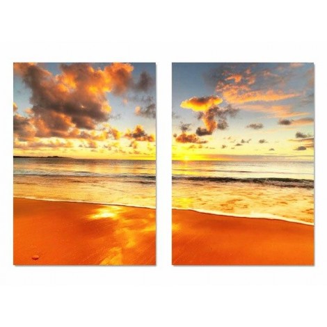 Orange and yellow sunset 4 pieces set