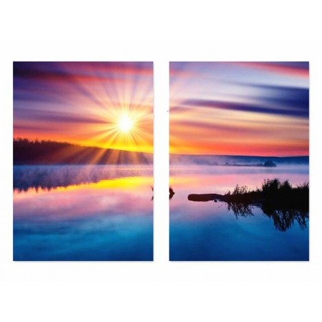 Colourful reflections on the lake 2 Pieces set