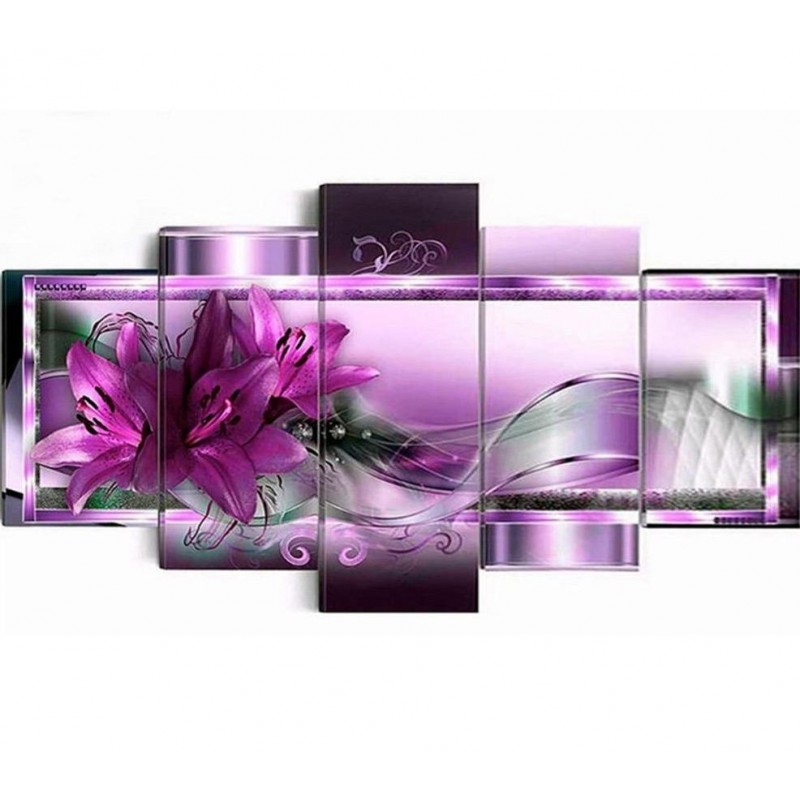 Purple Flower 5 Piec...