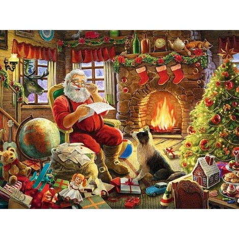 Santa claus reading letter