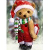 Teddy bear wearing christmas costume