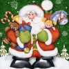 Cartoon santa claus with presents