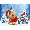 Cartoon christmas kitten