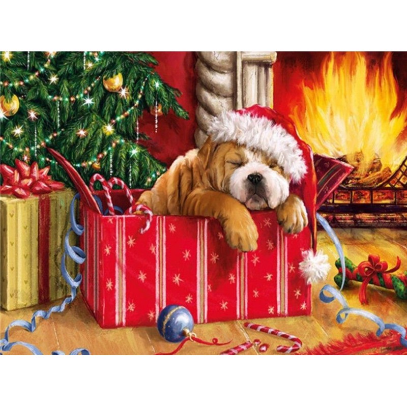 Christmas puppy slee...