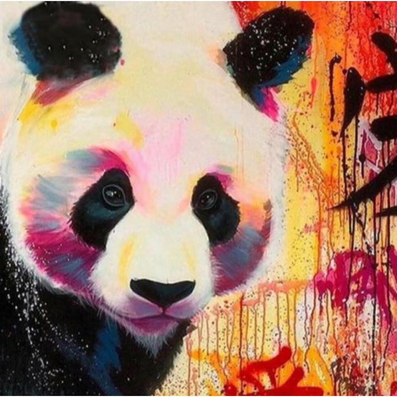 Colourful panda clos...
