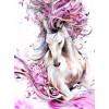 White and pink horse