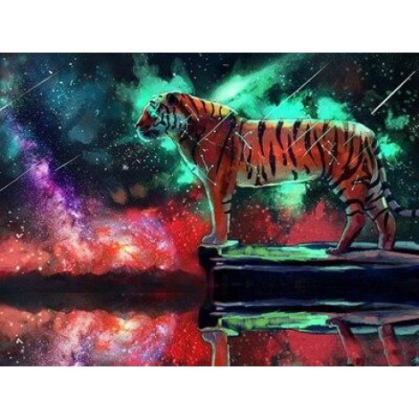 Northern lights and a tiger