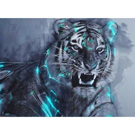 Black, grey and blue tiger