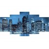 Blue city landscape 5 Pieces set
