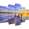 Purple sunset on the lake 5 Pieces set