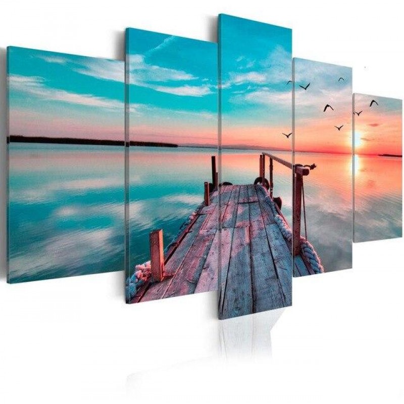 Pink sunset on the l...