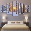 Sunlight between the snowy trees 5 Pieces set