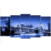 City bridge and city lights 5 Pieces set
