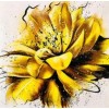 Yellow flower with black and white details