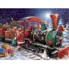 Santa claus getting off the christmas train