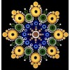Yellow, green and blue mandala
