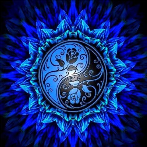 Blue roses mandala