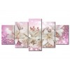 Pink crystal lilies 5 Pieces set