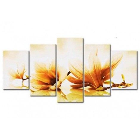 Yellow and white lilies 5 Pieces set