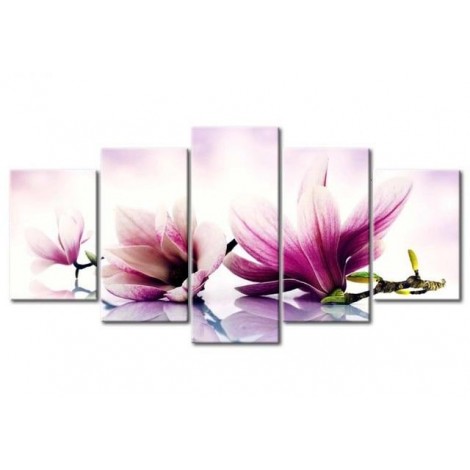 Purple and pink lilies 5 Pieces set