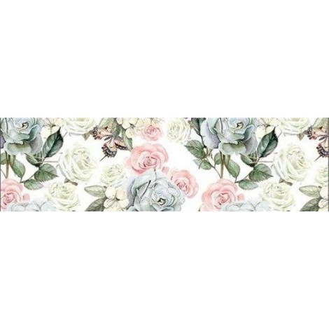 Long blue, pink and white roses