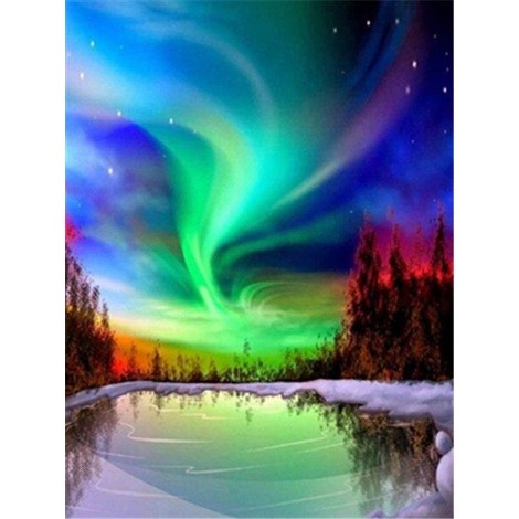 Multicoloured northern lights