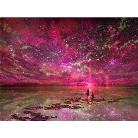 Hot pink starry night