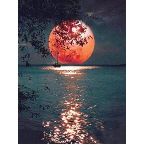 Moonlight reflecting on sea