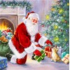Santa Claus by the christmas tree