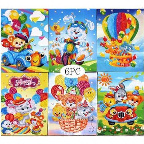 Cute cartoon cards 6 Pieces