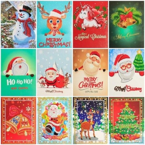 Cute Christmas Cards 12 Pieces