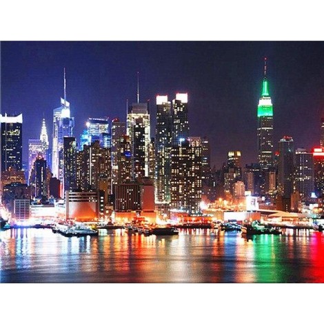 City lights reflection