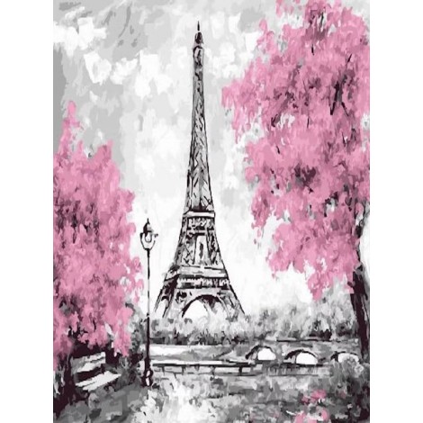Pink trees in Paris