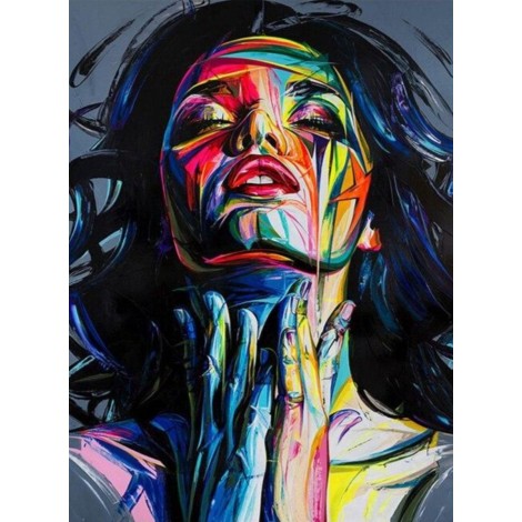 Colourful woman close-up