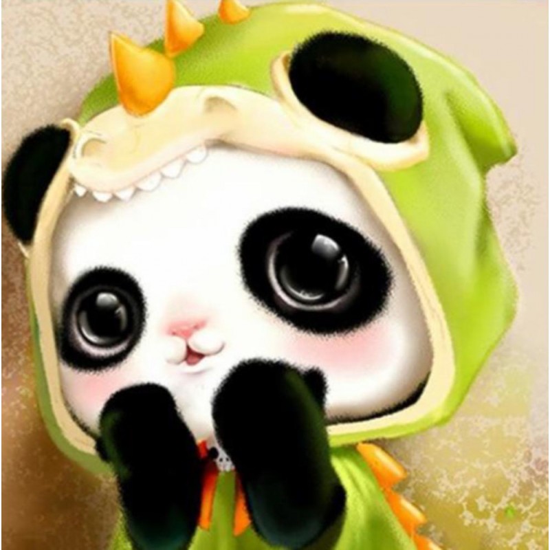 Baby panda wearing p...