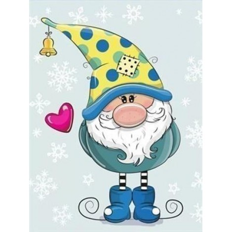 Cartoon santa with polka dots hat
