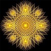 Yellow mandala  with black background