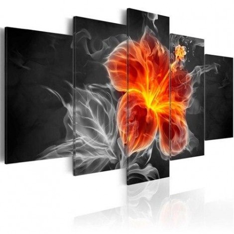 Black Hawaiian hibiscus 5 Pieces set