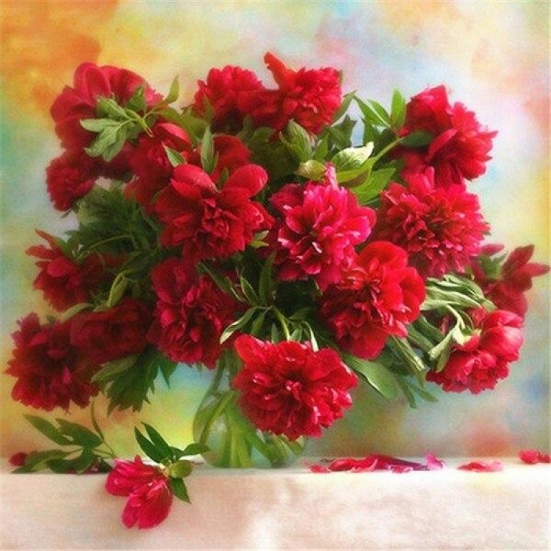 Red roses in a glass...