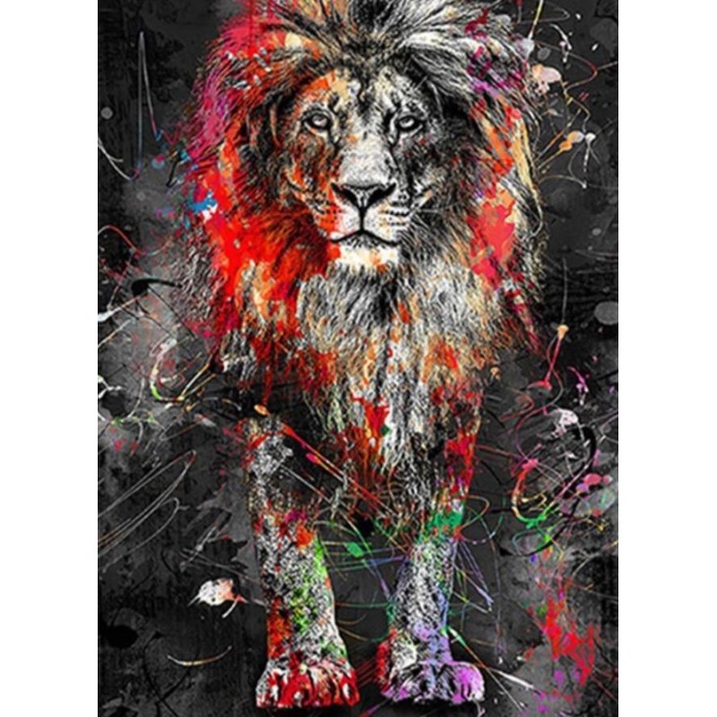 Multicoloured lion